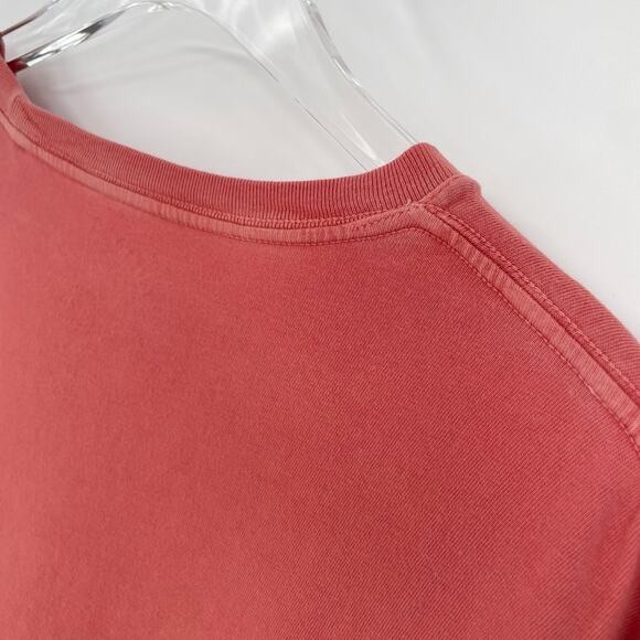 Lucky Brand Mens XL Cotton Crew T-Shirt Large Orange Pink Short Sleeve Pocket - Picture 10 of 10